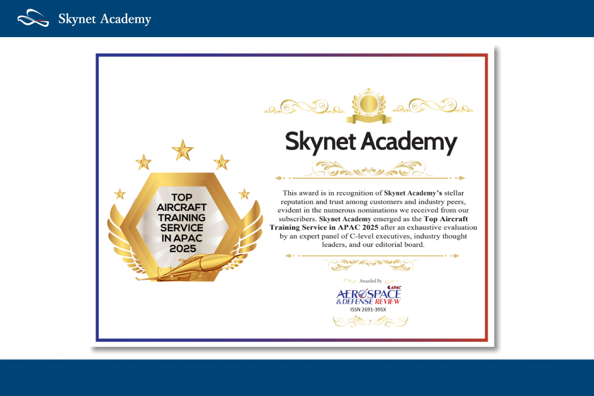 「TOP AIRCRAFT TRAINING SERVICE IN APAC 2025」に選ばれました